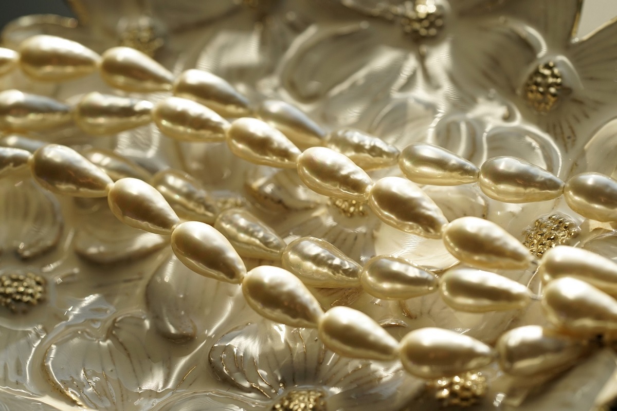 ドロップ型パールビーズ 国産グラスパール 硝子真珠